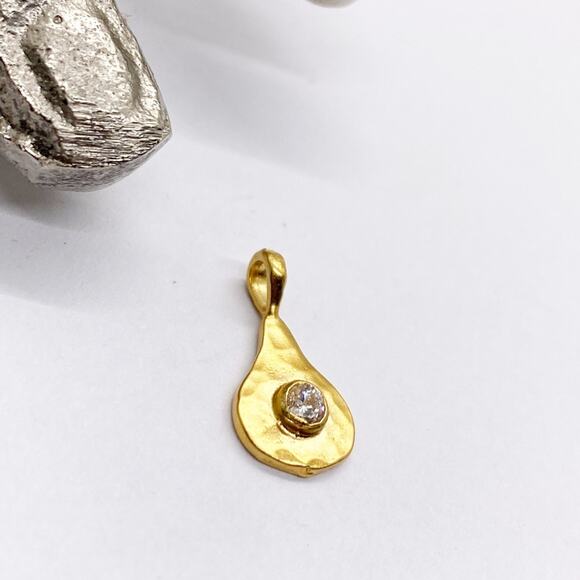 NEW Anthropologie Gold Whisper Teardrop Molten Birthstone Charm - Picture 14 of 16